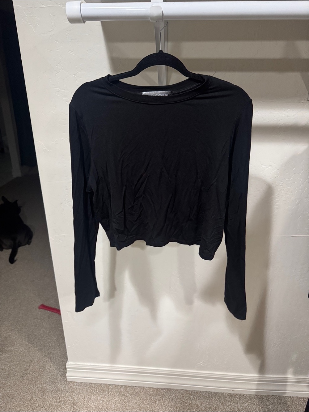 Foxblood cropped long sleeve tee